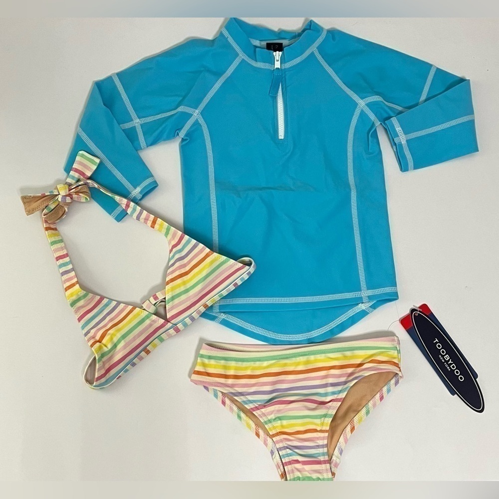 Toobydoo Girls rash guard and bikini set